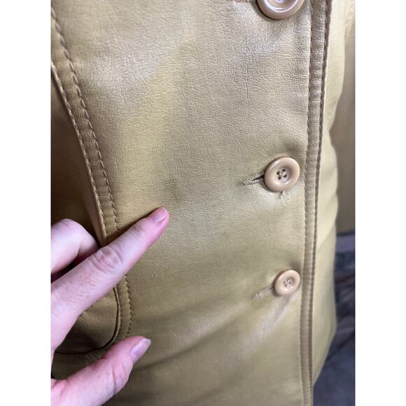 Fingerhut Vegan leather Jacket gun Mustard vintage 1970s - Picture 7 of 15